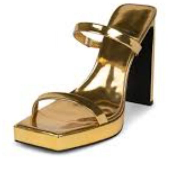 Jeffrey Campbell Hustler Platform Sandal Size 8.5 Square Toe Higheel display - Picture 3 of 16